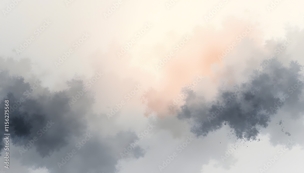 Soft Abstract Brush Strokes in Ivory and Slate Gray Soft Abstract Brush Strokes in Ivory and Slate Gray