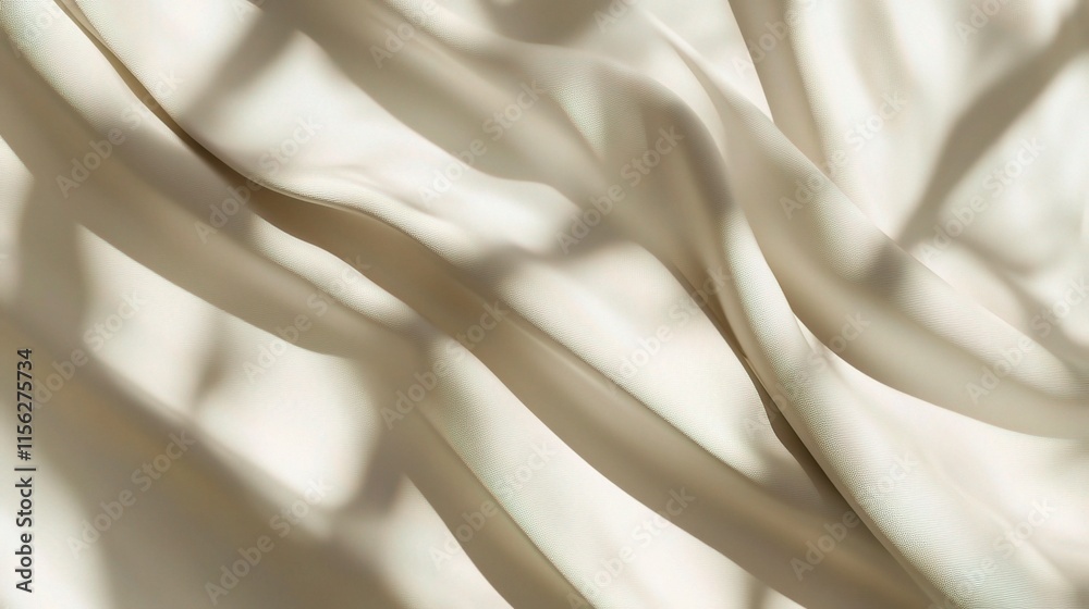 Fototapeta premium Minimalistic Abstract Beige Fabric with Gentle Light and Soft Shadows