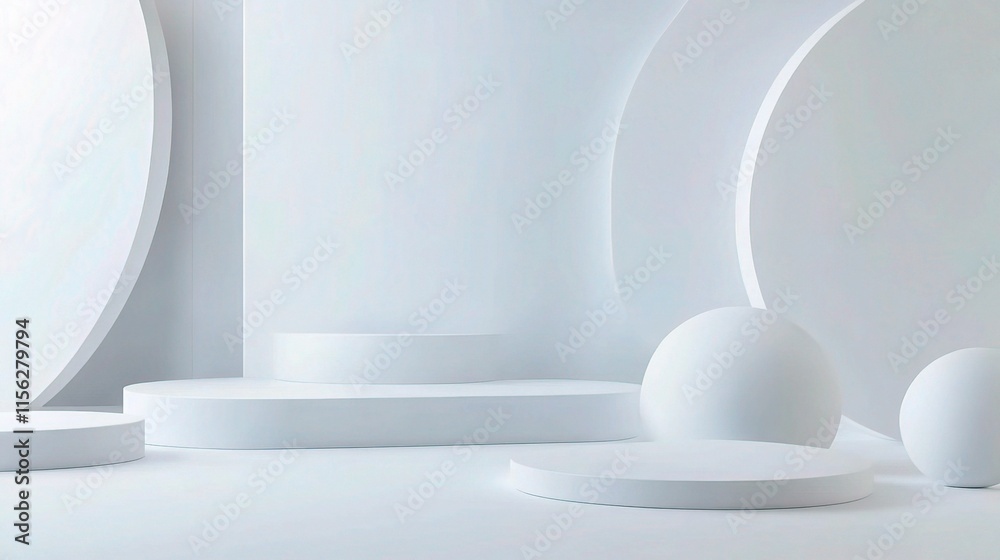 Elegant White Abstract Forms on Gray Background for Modern Design Elegant White Abstract Forms on Gray Background for Modern Design