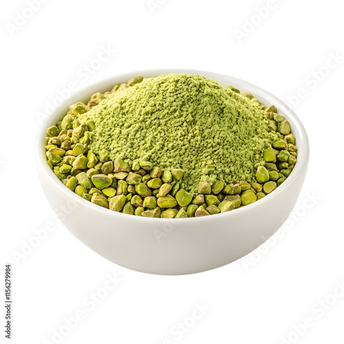 Inviting Pistachio Churna Powder Isolated On Transparent Background photo