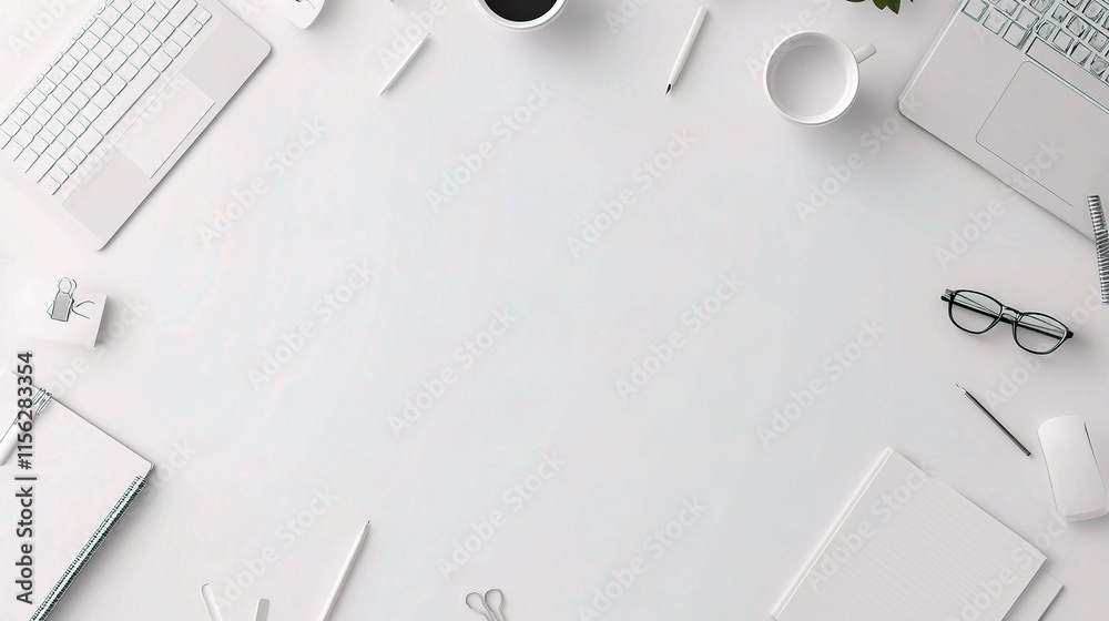 White Business Style Background with Copy Space in 3D Design White Business Style Background with Copy Space in 3D Design