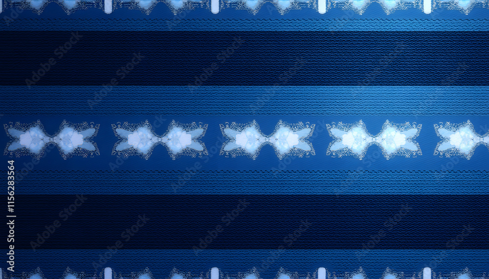 Abstract Aztec Stripes with Deep Indigo and Bright White Abstract Aztec Stripes with Deep Indigo and Bright White