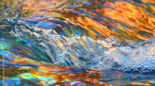 Colorful flowing water