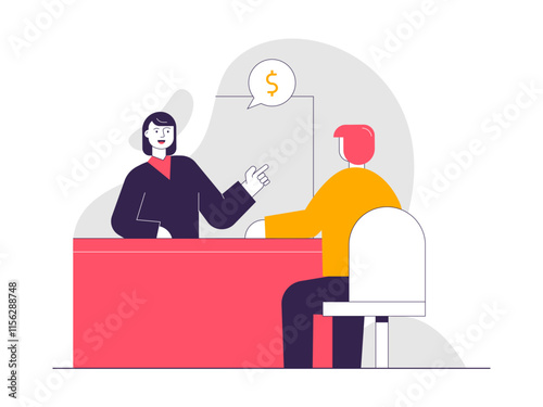 Business partners are making financial deal. Investment illustrations. Flat vector illustrations