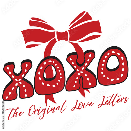 XOXO THE ORIGINAL LOVE LETTERS  Valentine's Day T-shirt Design