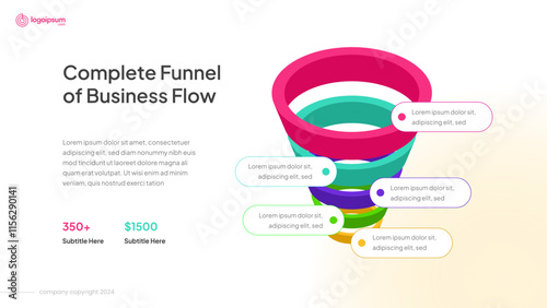 Business Colorful Funnel Infographic with Professional Style 