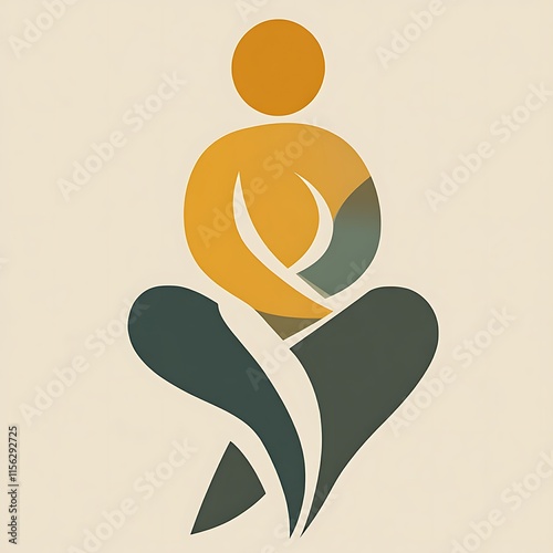 Abstract Figure in Seated Contemplative Pose