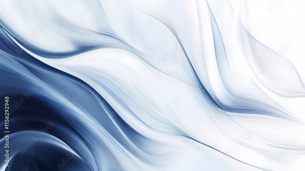 Obraz premium Blue and White Abstract Flowing Wave Background for Business Use