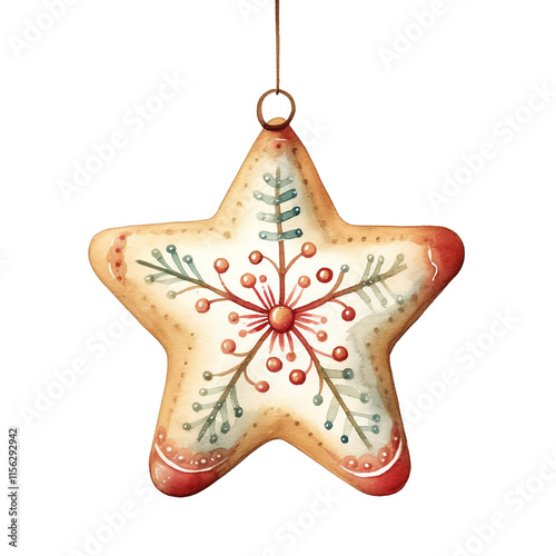 Watercolor Star Ornament photo