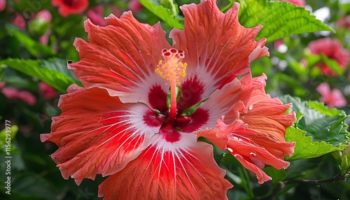 close up of hibiscus in bloom photo