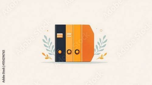 digital illustration featuring a vector stylized, geometric design, open envelope with a triangular flap, depicted in a minimalist, flat style