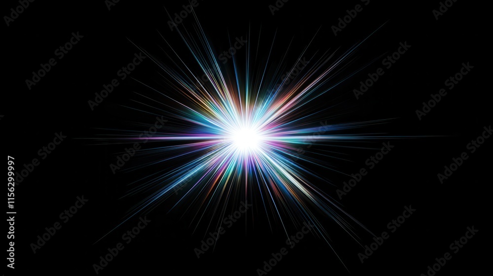Vibrant Rainbow Light Burst, Starburst Explosion, Bright Energy Rays, Abstract Background for Design Vibrant Rainbow Light Burst, Starburst Explosion, Bright Energy Rays, Abstract Background for Design
