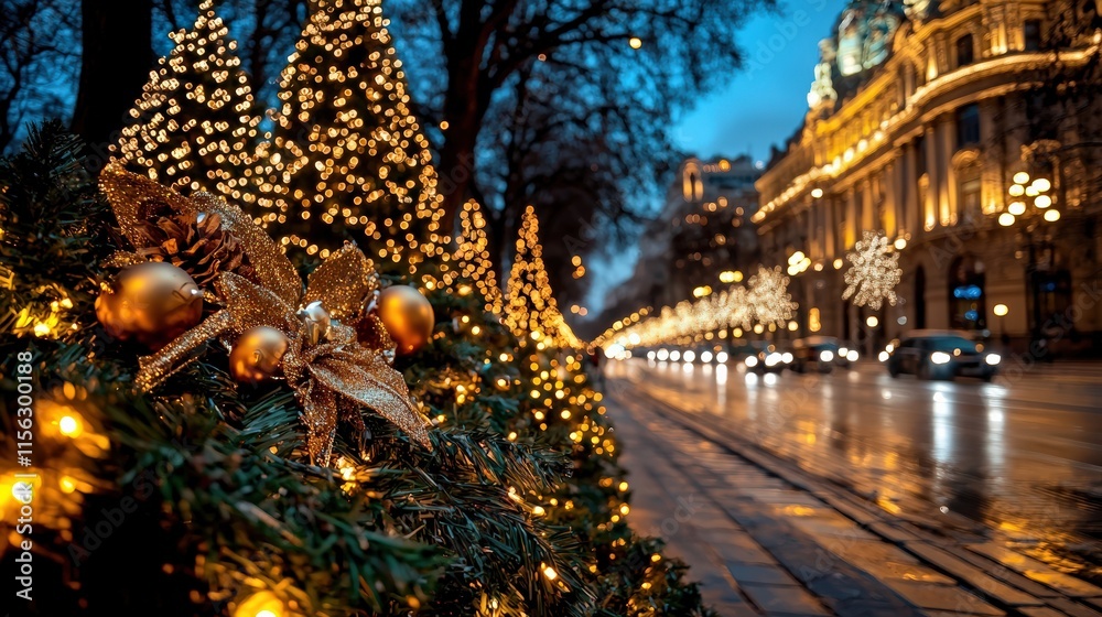 Fototapeta premium Beautifully Decorated Christmas Tree Adorned with Colorful Lights and Ornaments Capturing the Joyful Spirit of the Holiday Season in a Cozy Home