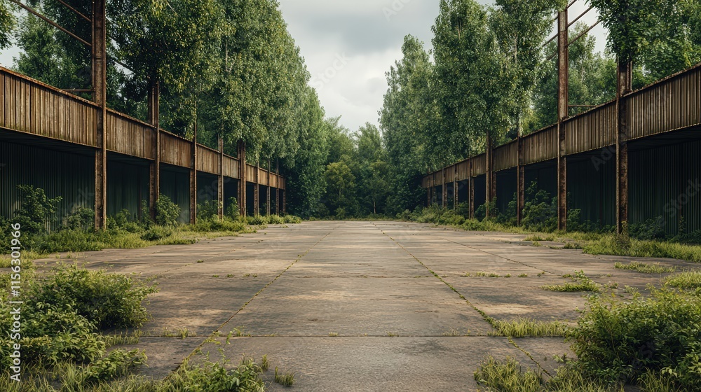 Lush Green Parking Area Surrounded by Tall Trees Offering a Tranquil Natural Environment Perfect for Relaxation and Enjoying Peaceful Outdoor Moments