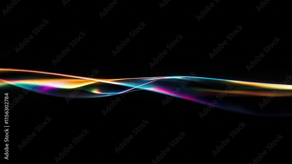 Abstract Colorful Light Wave on Black Background Dynamic, Iridescent, and Flowing Energy Design Abstract Colorful Light Wave on Black Background Dynamic, Iridescent, and Flowing Energy Design