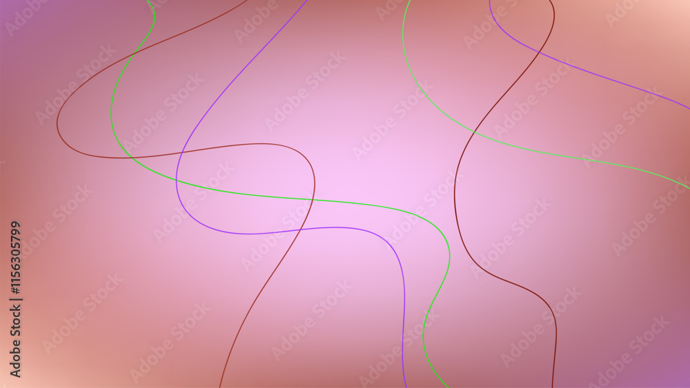 Colorful wavy lines with pink gradient mesh abstract background Colorful wavy lines with pink gradient mesh abstract background