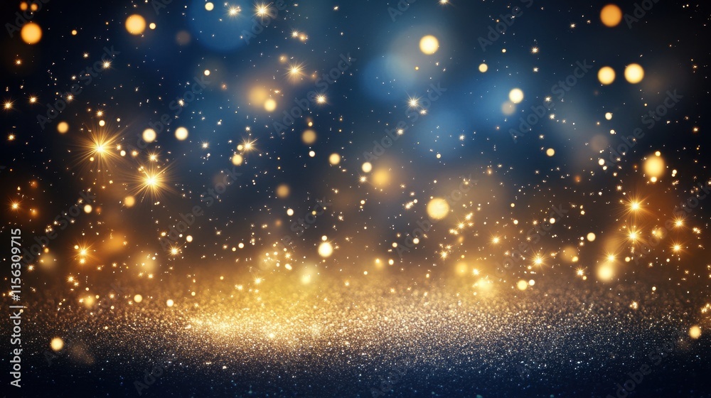Sparkling Golden and Blue Glitter Background Festive Holiday Texture with Shimmering Lights and Bokeh Effects Sparkling Golden and Blue Glitter Background Festive Holiday Texture with Shimmering Lights and Bokeh Effects