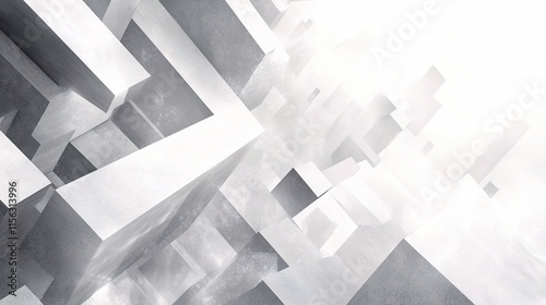 Abstract Grey and White Geometric Background with Shiny Elements