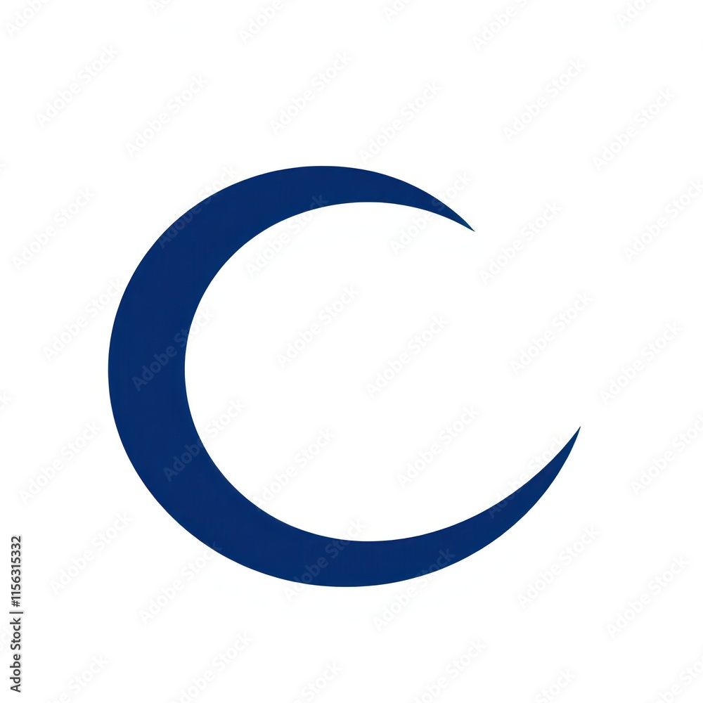 A Simple Dark Blue Crescent Moon Shape A Simple Dark Blue Crescent Moon Shape