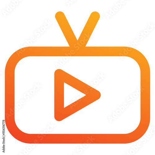 Television icon element for design
