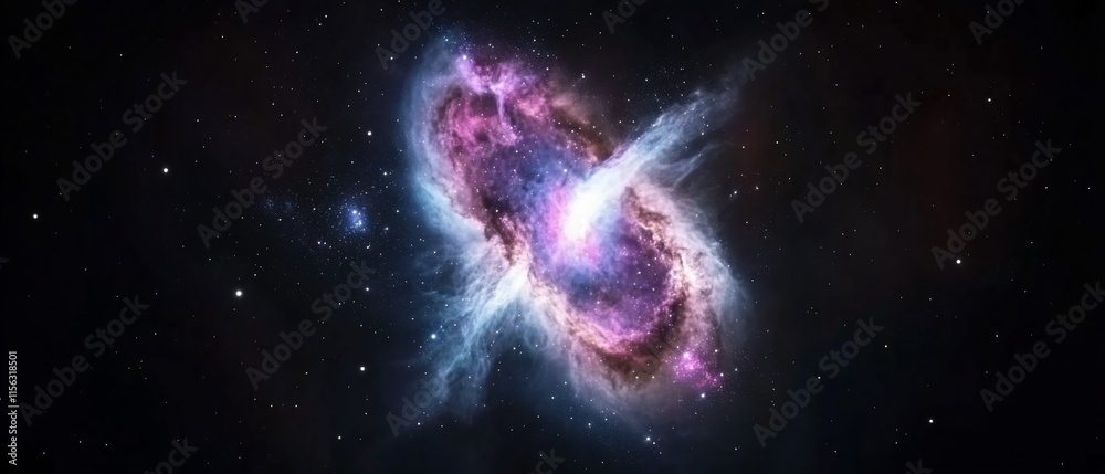 Fototapeta premium Stunning cosmic nebula showcasing vibrant colors and energy.