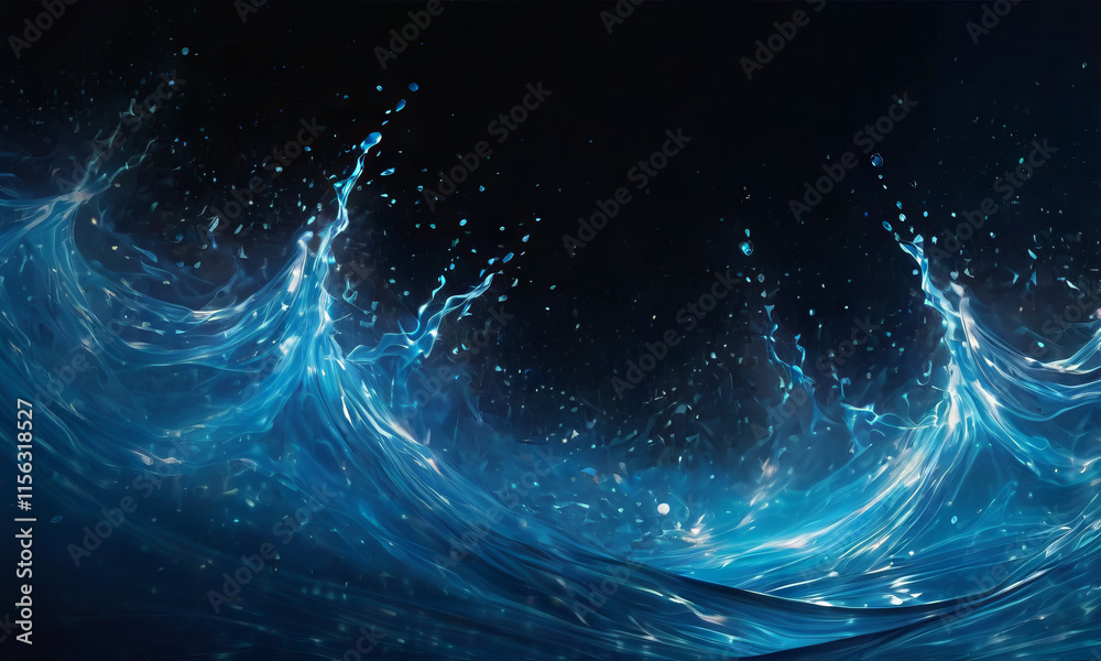 Fototapeta premium Abstract background water splashes with backlight 