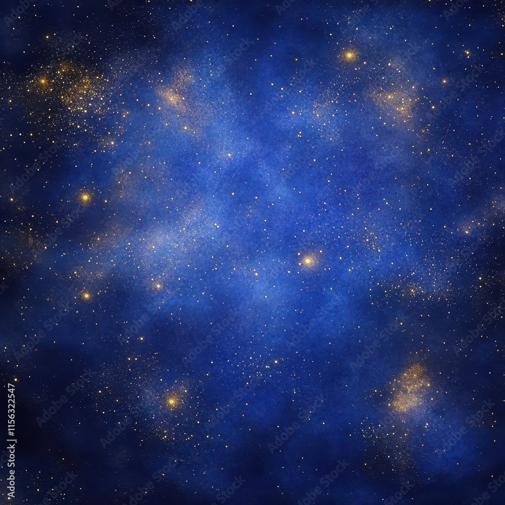 Fototapeta premium Stunning Night Sky Background Deep Blue Nebula with Sparkling Stars and Cosmic Dust - Digital Art