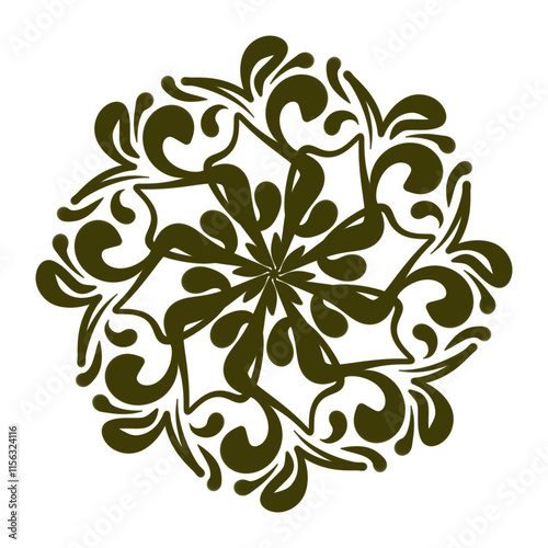 Ornamental floral mandala motif