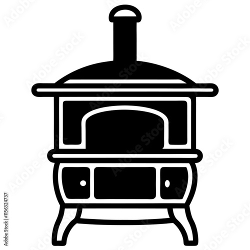 Cast iron stoves sillhouette vector icon illustration,iron,iron stoves,pot,can,kitchen stoves,oven on white background.