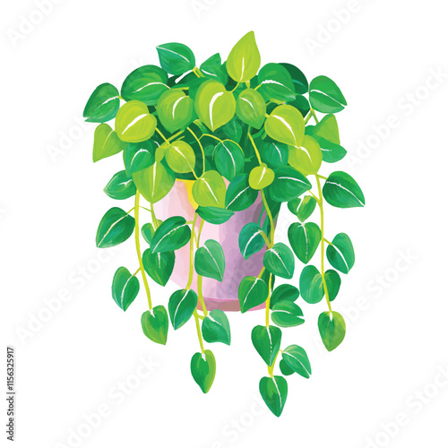 Vector Illustration of String of Pearls - Tropical Greenery Plant for Nature-Inspired Projects and Eco-Friendly Projects