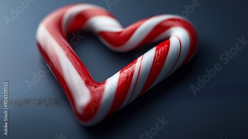 A Candy Cane Heart: A Sweet Symbol of Love and Festive Cheer photo