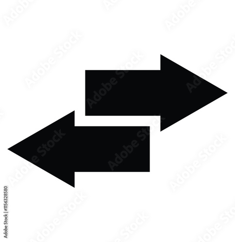 Arrows data transfer icon. Double arrow icon. Exchange arrow icons. Recycling sign. Arrow to left and right symbol. Vector illustration 