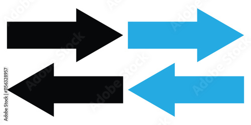 Arrows data transfer icon. Double arrow icon. Exchange arrow icons. Recycling sign. Arrow to left and right symbol. Vector illustration 