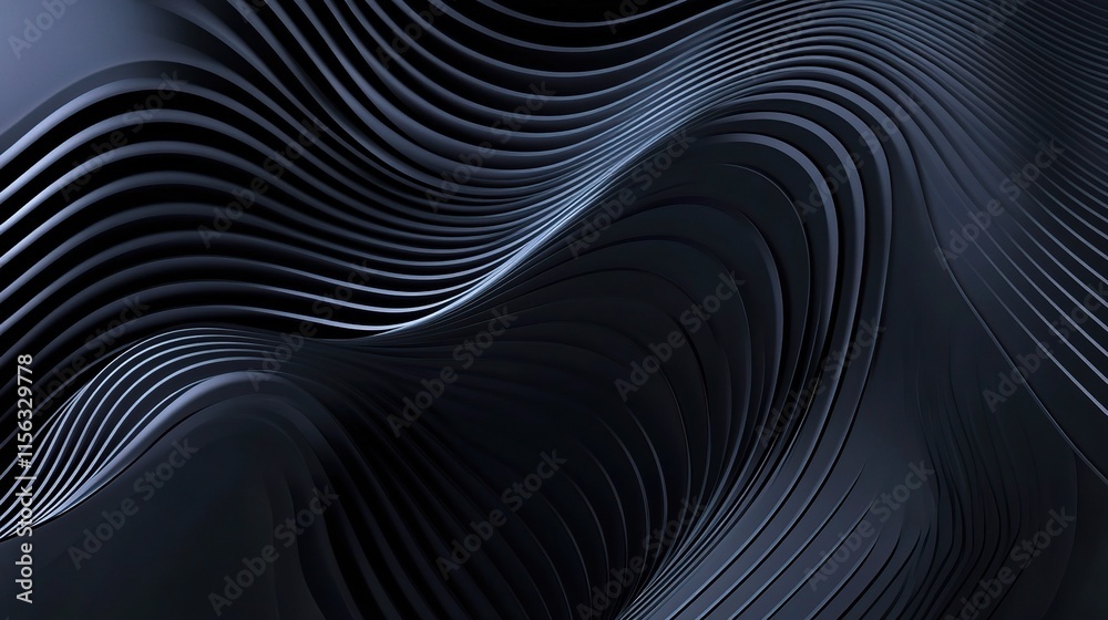 Naklejka premium Black Abstract Layered Geometric Illustration for Background Use