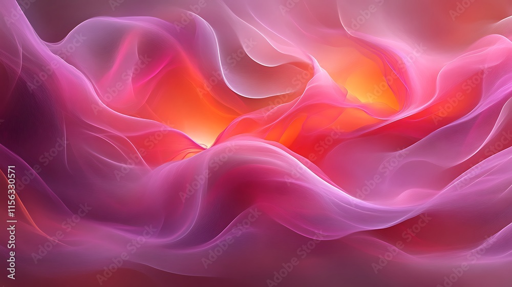 Obraz premium Abstract Pink and Orange Wave Abstract Art
