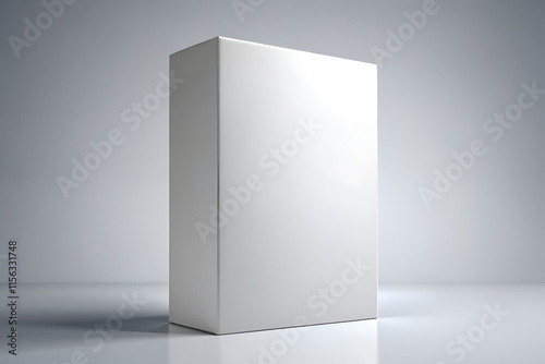 Minimalist blank cereal box mockup, Product packaging cardboard box isolated on gray background