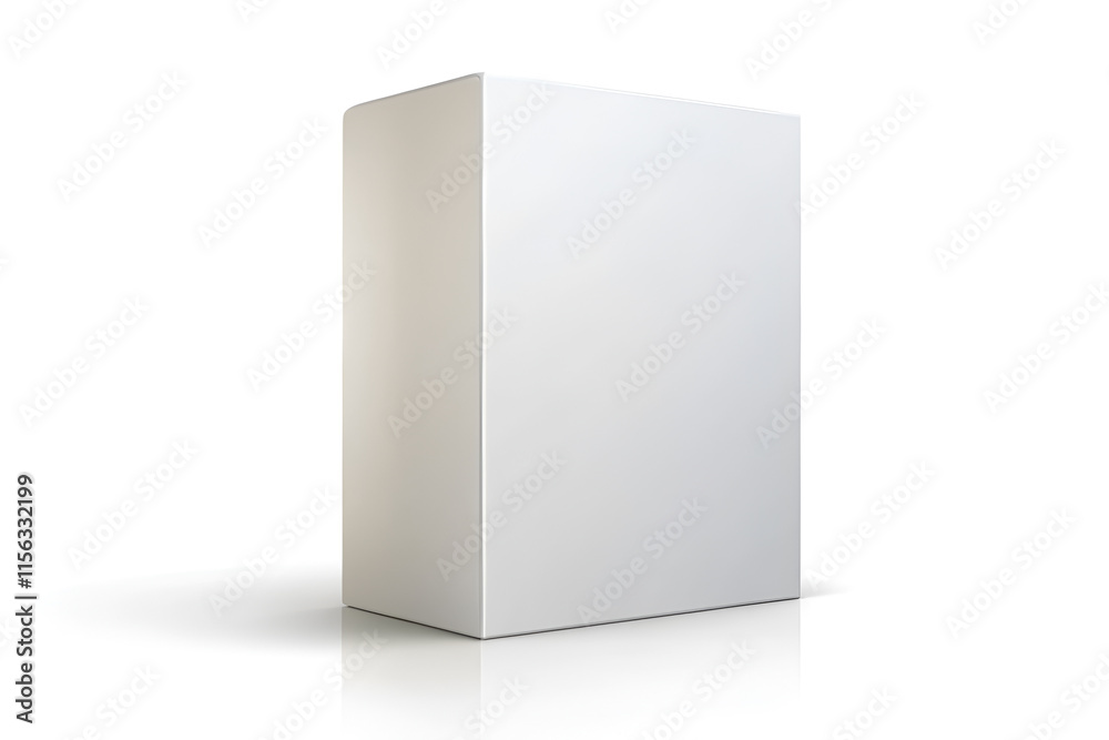 Minimalist blank cereal box mockup, Product packaging cardboard box isolated on white background Minimalist blank cereal box mockup, Product packaging cardboard box isolated on white background