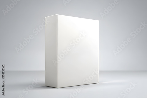 Minimalist blank cereal box mockup, Product packaging cardboard box isolated on gray background photo