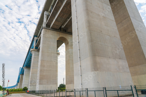 Close up of Partial Details of Suzhou Yangtze River Bridge in Jiangsu Province, China on August 20, 2024