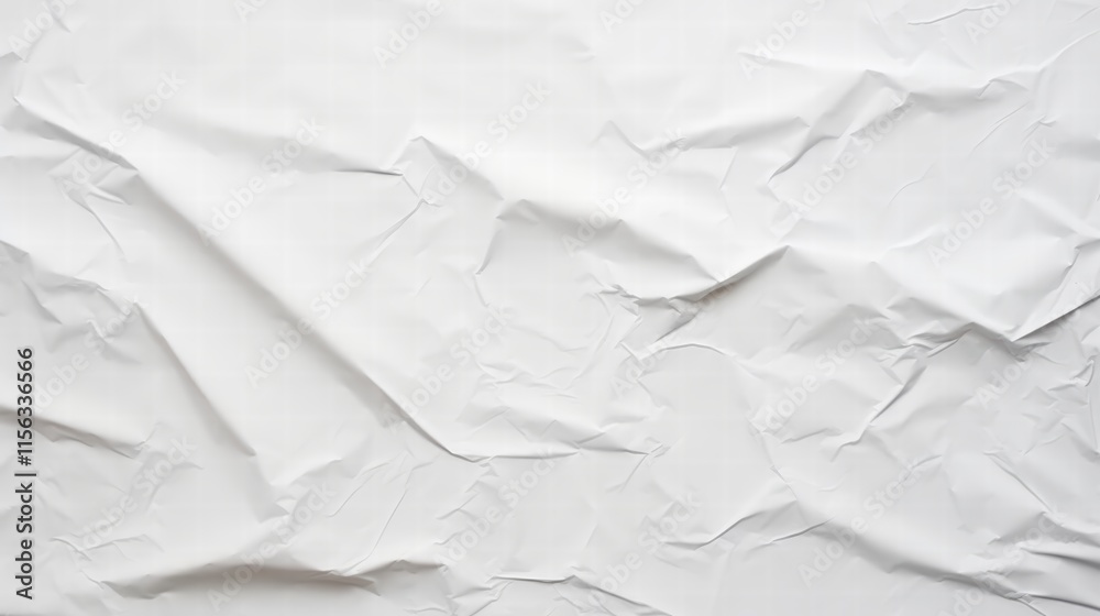 Obraz premium Textured White Paper with Crumpled Surface and Rough Appearance Ideal for Backgrounds and Creative Projects
