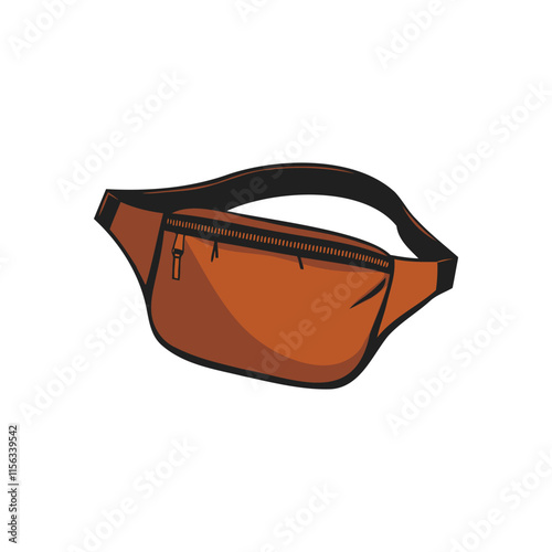 Waist Bag Vector Illustration - Popular Personal Item and Fashion Accessory
