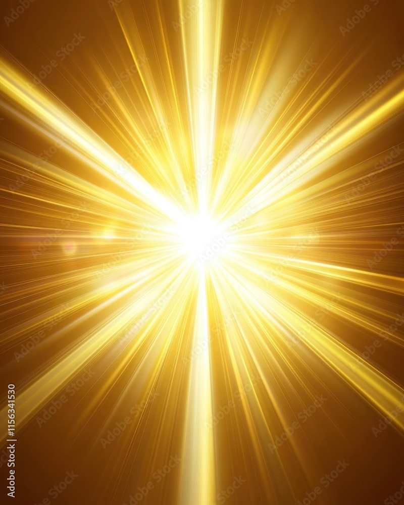 Golden Light Rays Radiating From Central Point Golden Light Rays Radiating From Central Point