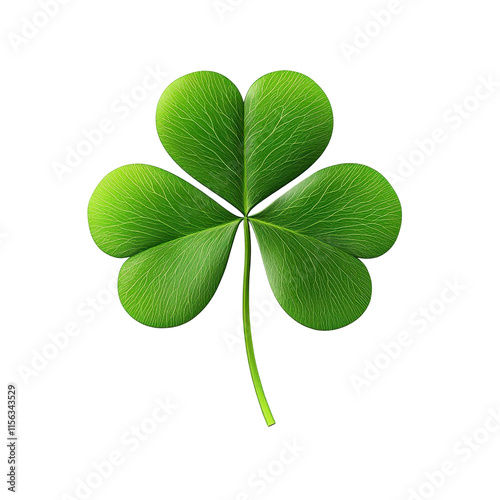 Fresh Green Three-Leaf Clover on Black Background