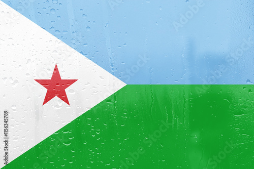 djibouti Grunge texture flag of Cuba, a patriotic symbol of the Republic of Cuba, with a red star icon photo