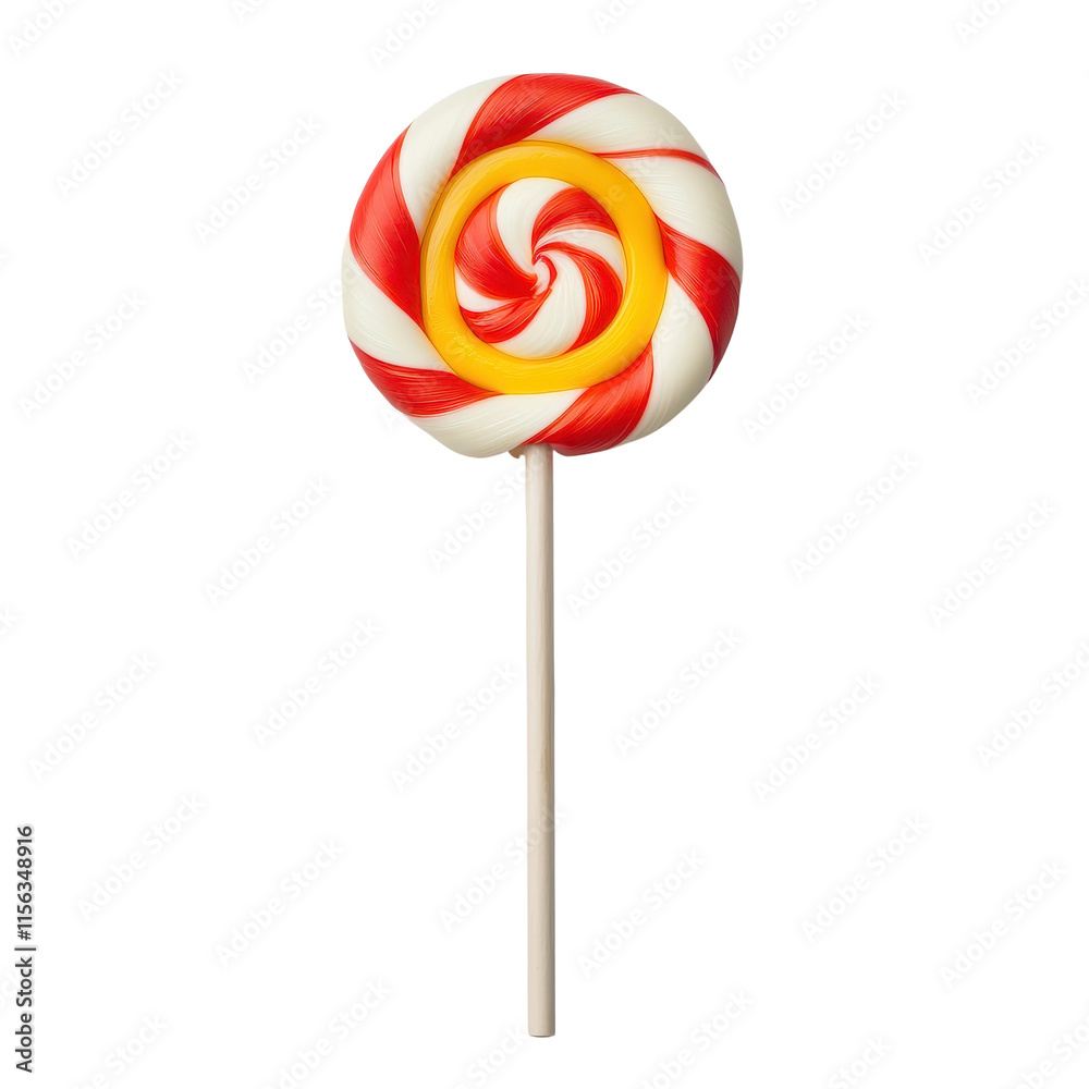 Colorful Spiral Lollipop on a White Background Colorful Spiral Lollipop on a White Background
