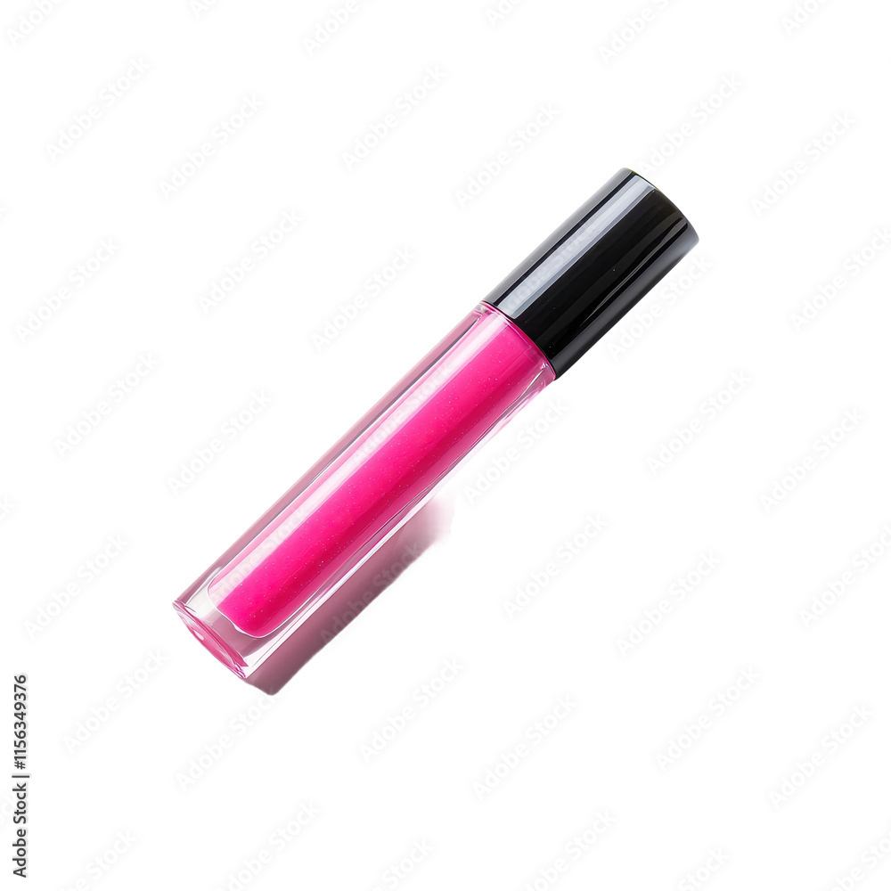 Pink Lip Gloss in Clear Tube with Black Cap Pink Lip Gloss in Clear Tube with Black Cap