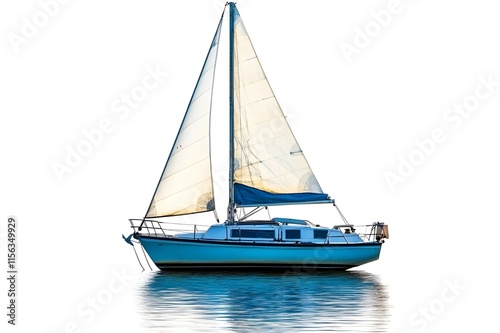 Sailing Boat Isolated on White Background.