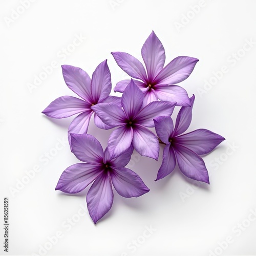 Vivid Purple Flowers - Elegant Floral Decoration Product Shoot on White Background photo