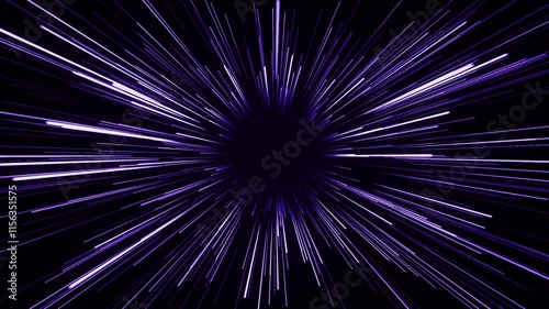 3D Animation Rendering Vertical Purple Light Penetrating the Sky.