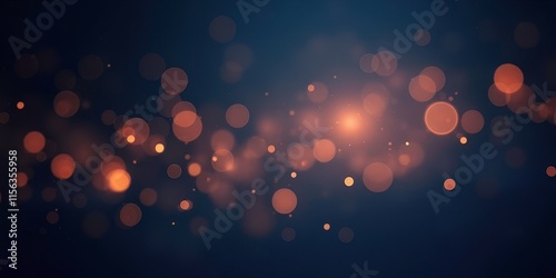 Garland Bokeh Lights on Dark Blue Background - Dreamy and Enchanting Ambiance with Warm Glowing Tones for Festival Celebrations photo